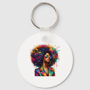 Zwarte Vrouwen Melanine Koningin Sterke Afro Afrik Sleutelhanger