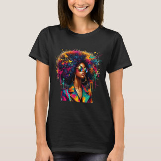 Zwarte Vrouwen Melanine Koningin Sterke Afro Afrik T-shirt