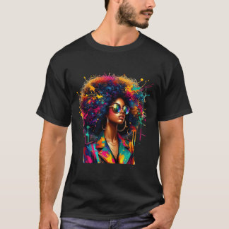 Zwarte Vrouwen Melanine Koningin Sterke Afro Afrik T-shirt