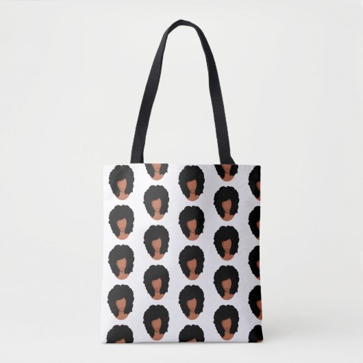 Zwarte vrouwen, natuurlijke haarafro tote bag (Voorkant)