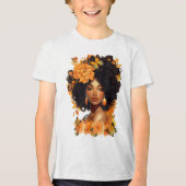 Zwarte vrouwen onbeschaamd Juneteenth Black Hist Tri-Blend Shirt (Voorkant)