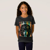 Zwarte vrouwen Onderwijzer Afro Retro Zwarte Gesch T-shirt (Voorkant volledig)