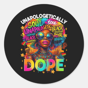 Zwarte vrouwen onverbloemd drugs Juneteenth zwart Ronde Sticker