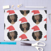 Zwarte Vrouwen, Rode Kerstmis Kerstman hoeden Tissuepapier (Craft)