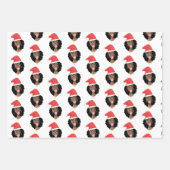 Zwarte vrouwen, rode kerstmuts, kauwgom, vrolijk k inpakpapier vel (Voorkant 3)