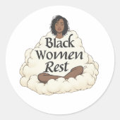 Zwarte Vrouwen Rusten Ronde Sticker (Voorkant)