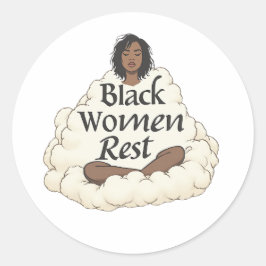 Zwarte Vrouwen Rusten Ronde Sticker