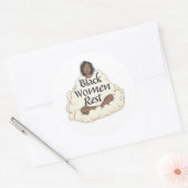 Zwarte Vrouwen Rusten Ronde Sticker (Envelop)