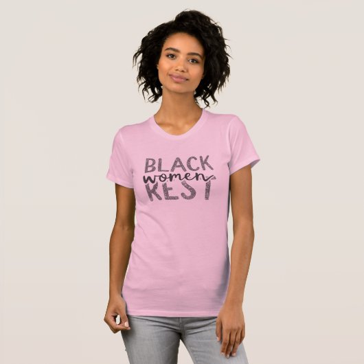 Zwarte vrouwen rusten t-shirt (Voorkant volledig)