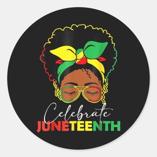 Zwarte vrouwen vieren Juneteenth Ronde Sticker (Voorkant)