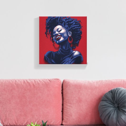 ZWARTE VROUWEN VREUGDE CANVAS AFDRUK (Insitu (Woonkamer))