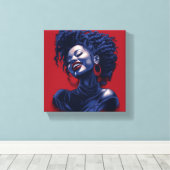 ZWARTE VROUWEN VREUGDE CANVAS AFDRUK (Insitu (Houten vloer))