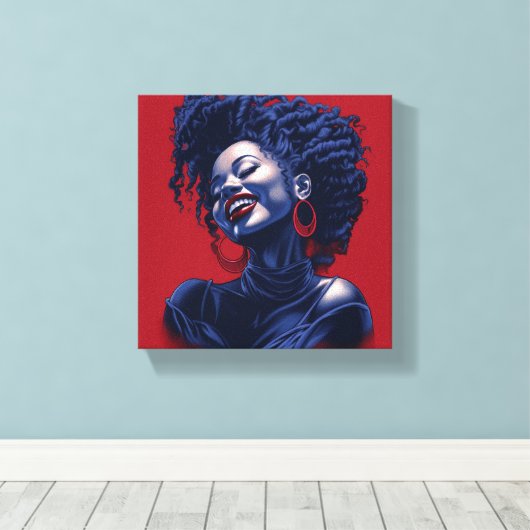 ZWARTE VROUWEN VREUGDE CANVAS AFDRUK (Insitu (Houten vloer))