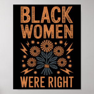 Zwarte vrouwen waren gelijk met bloemige boho verz poster