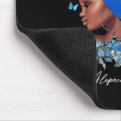 Zwarte vrouwen We Draag Blauwe Alopecia Muismat (Hoek)