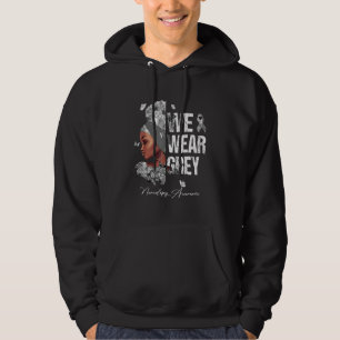 Zwarte Vrouwen We Draag Grijze Narcolepsie Awarene Hoodie