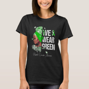 Zwarte vrouwen We Draag groene bipolaire stoornis T-shirt