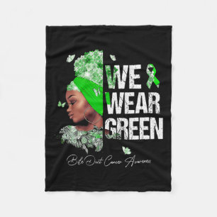 Zwarte Vrouwen We Draag Groene Galweg Kanker Aware Fleece Deken