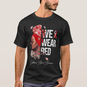 Zwarte vrouwen We Draag het bewustzijn van de rood T-shirt