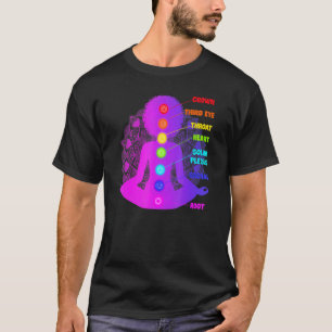 Zwarte Vrouwen Yoga Afro Chakras Meditatie T-shirt