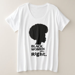 Zwarte vrouwen zaten vlak voor het silhouet grote maat t-shirt