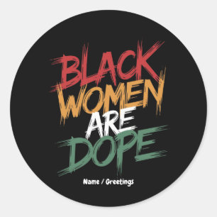 Zwarte vrouwen zijn een dikke zwarte geschiedenis  ronde sticker