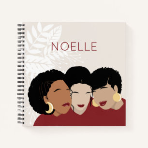 Zwarte vrouwen, zuster Friends, Floral, rood Notitieboek