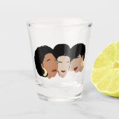 Zwarte vrouwen, zuster Friends Shot Glas (Voorkant)