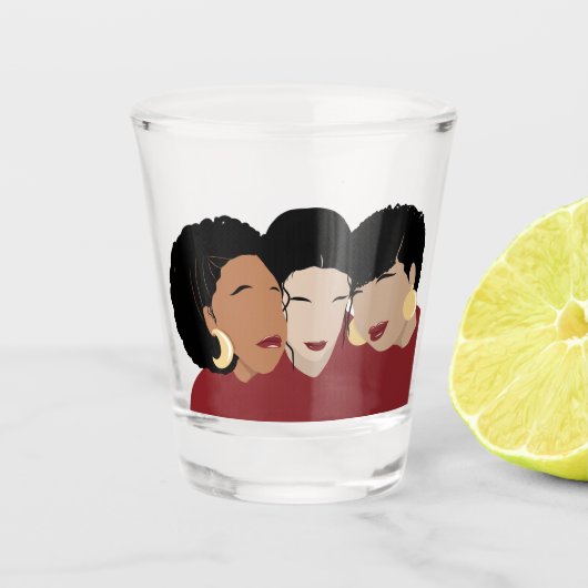 Zwarte vrouwen, zuster Friends Shot Glas (Voorkant)