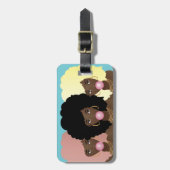 Zwarte Vrouwenvrienden, Bubblegum, Natuurlijke HAA Bagagelabel (Voorkant verticaal)