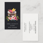 ZWARTE VRUCHTENSTROOM PATISSERIE CUPCAKE BAKERY VISITEKAARTJE (Voorkant / Achterkant)