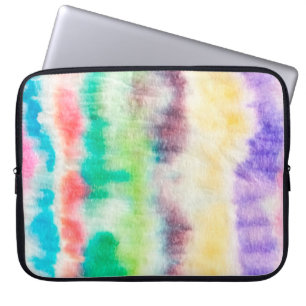 Zwarte vuile kunst verf. Shibori Pattern. Roze pen Laptop Sleeve