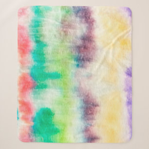 Zwarte vuile kunst verf. Shibori Pattern. Roze pen Sherpa Deken