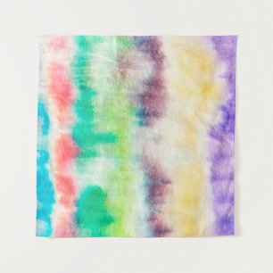Zwarte vuile kunst verf. Shibori Pattern. Roze pen Wandkleed