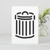Zwarte Vuilnisbak Symbool Kaart (Staand voorkant)