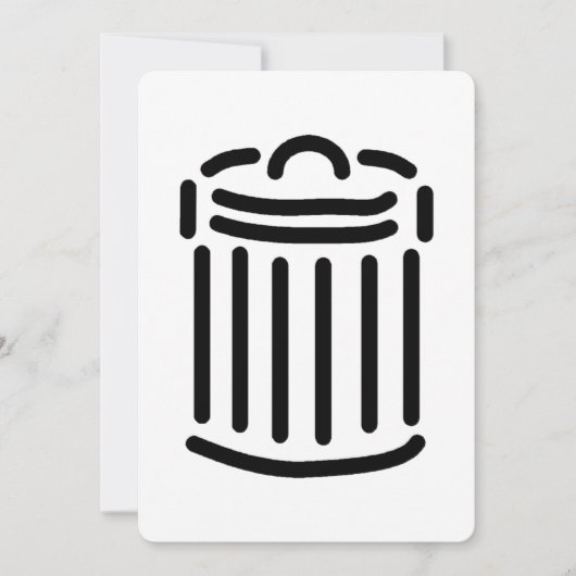 Zwarte Vuilnisbak Symbool Kaart (Voorkant)
