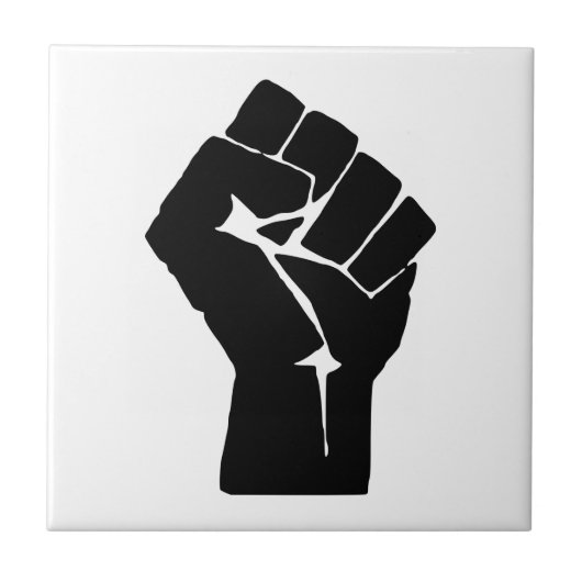 Zwarte Vuist Geheven - Verzetsprotest Tegeltje (Voorkant)