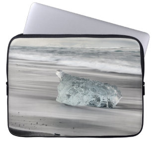 Zwarte vulkanische strand Nationaal park Vatnajö Laptop Sleeve