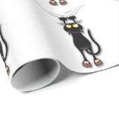 Zwarte vun-kattebak met omlaag omslagpapier cadeaupapier (Rol Hoek)