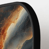 Zwarte Vurige Kosmos Gepersonaliseerde Pickleball  Paddle (Links Detail)