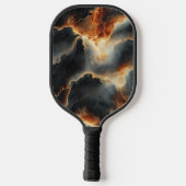 Zwarte Vurige Kosmos Gepersonaliseerde Pickleball  Paddle (Achterkant)