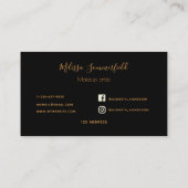 Zwarte vuurwapens gouden monogram sociale media visitekaartje (Achterkant)