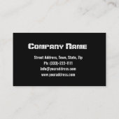 Zwarte vuurwapens visitekaartje (Achterkant)