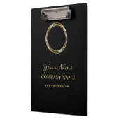 Zwarte W Golden Ring Minimalist Black Gold LOGO Klembord (Links)