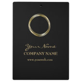 Zwarte W Golden Ring Minimalist Black Gold LOGO Klembord (Achterkant)
