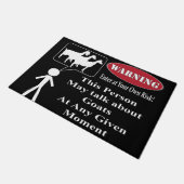 Zwarte waarschuwing Deze persoon kan over geiten p Deurmat (Schuin)