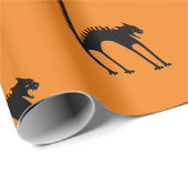 ZWARTE WACK-SCAREDY CAT-Wrapping met ORANJE Cadeaupapier (Rol Hoek)