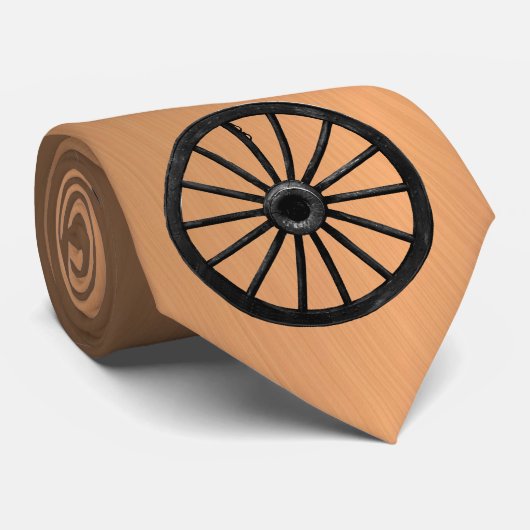 ZWARTE WAGON WHEEL-STROPDAS-ON BRUSHED COPPER STROPDAS (Opgerold)