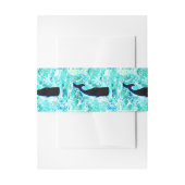 zwarte walvis blauw uitnodigingen wikkel (Voorkant Voorbeeld)