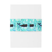 zwarte walvis blauw uitnodigingen wikkel (Achterkant Voorbeeld)